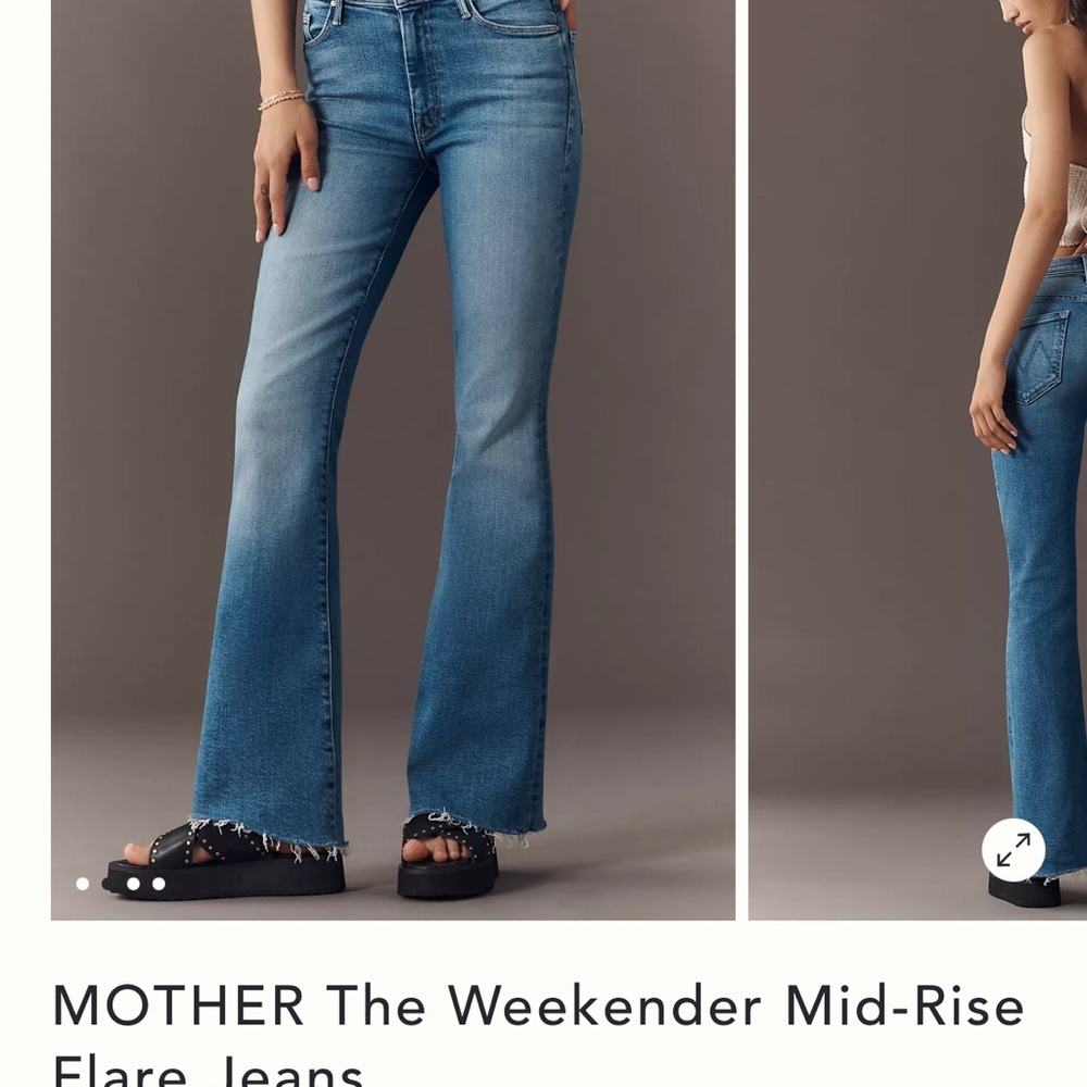 MOTHER Blue Flare Wide Leg Jeans